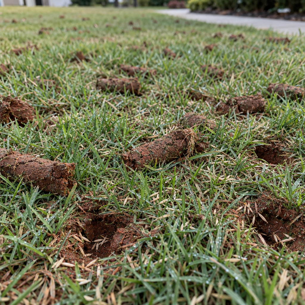 core aeration on a Gibsonville lawn
