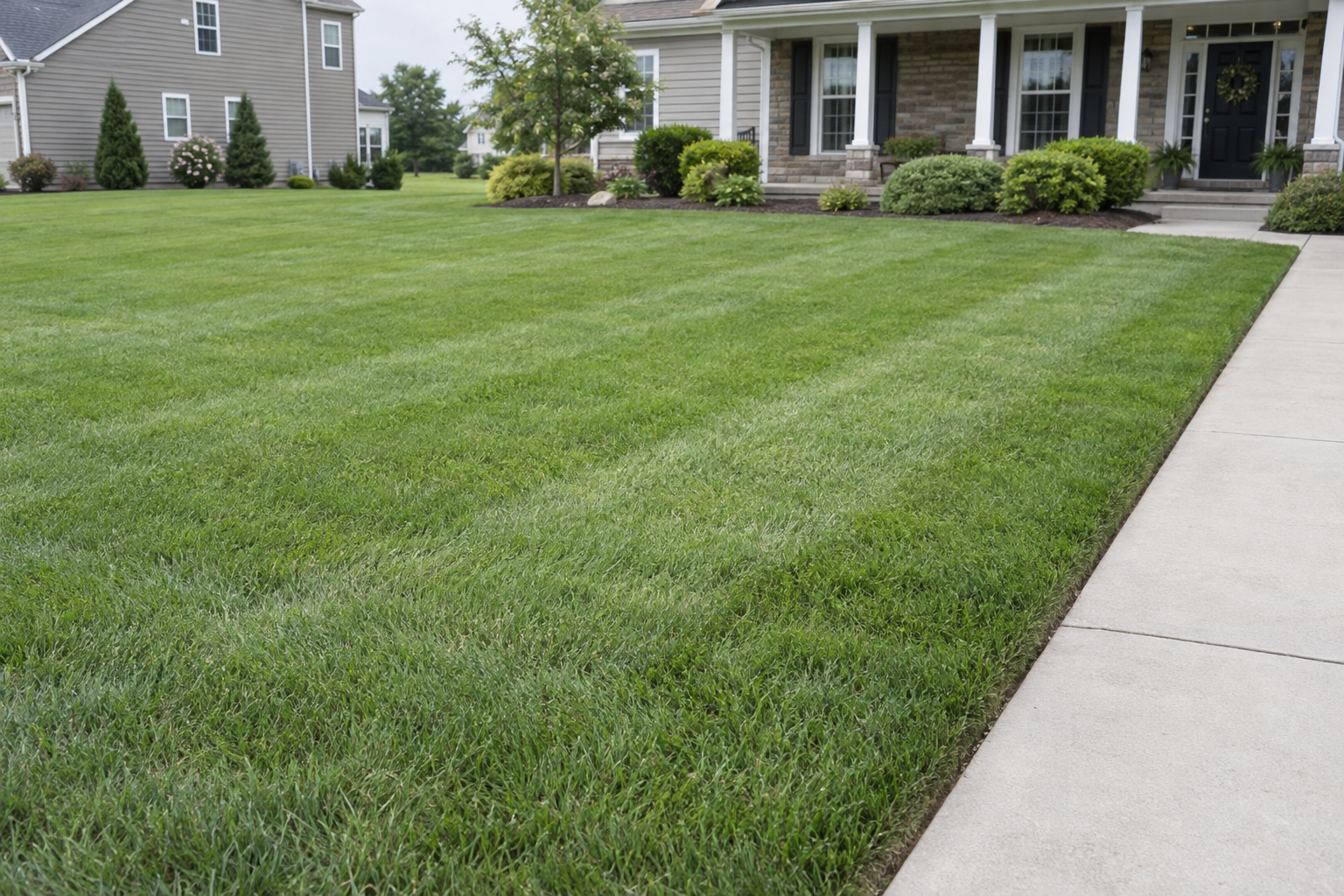 lawn care in a Gibsonville front yard