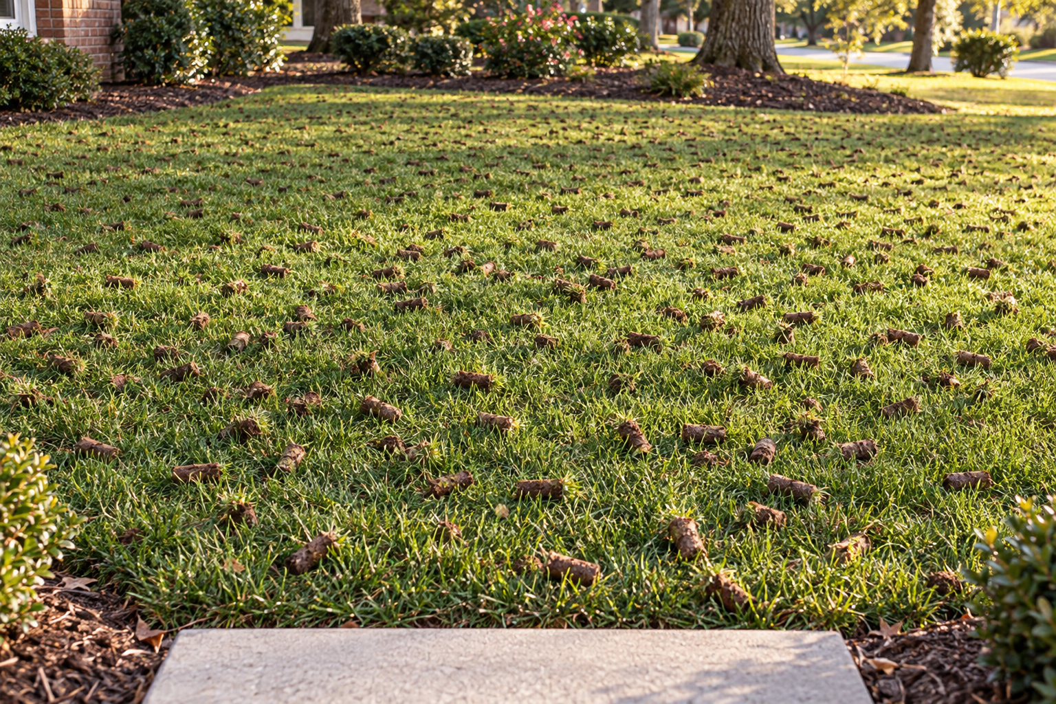 core aeration on a High Point lawn