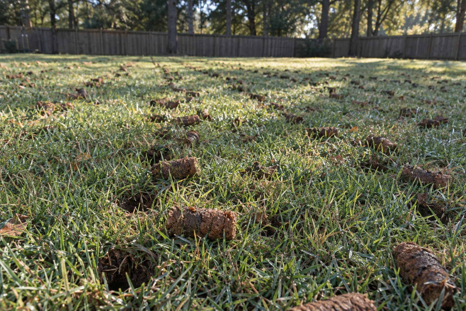 core aeration on a Kernersville lawn