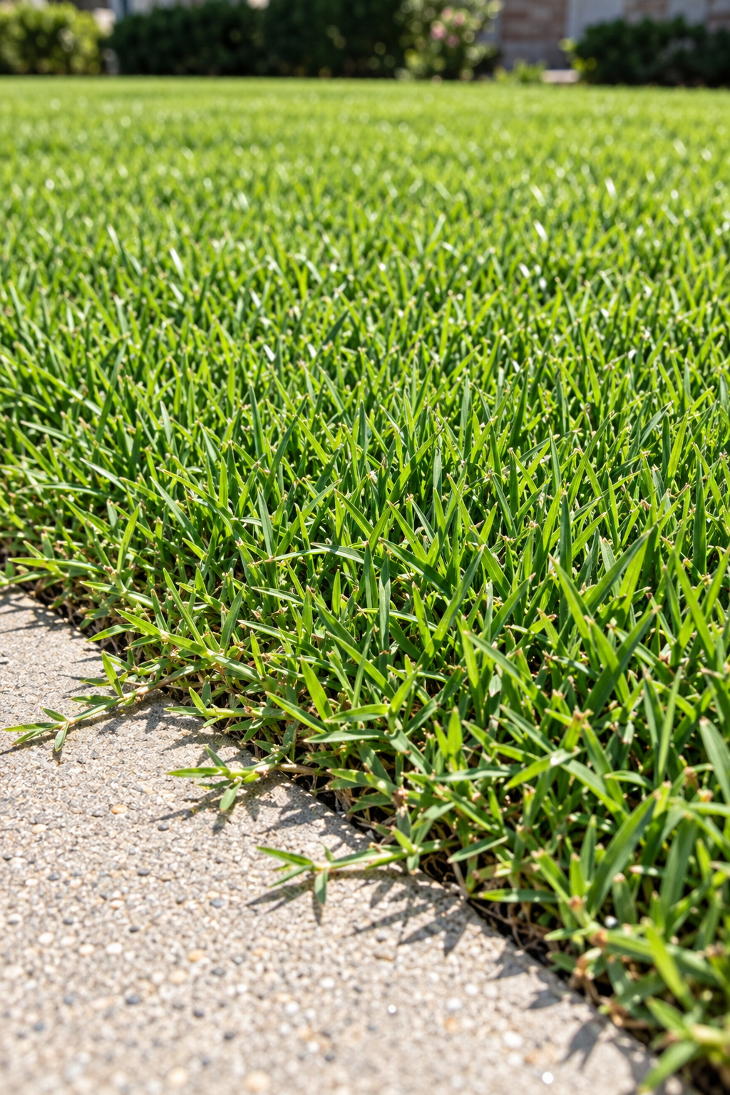 Bermuda grass lawn in full sun