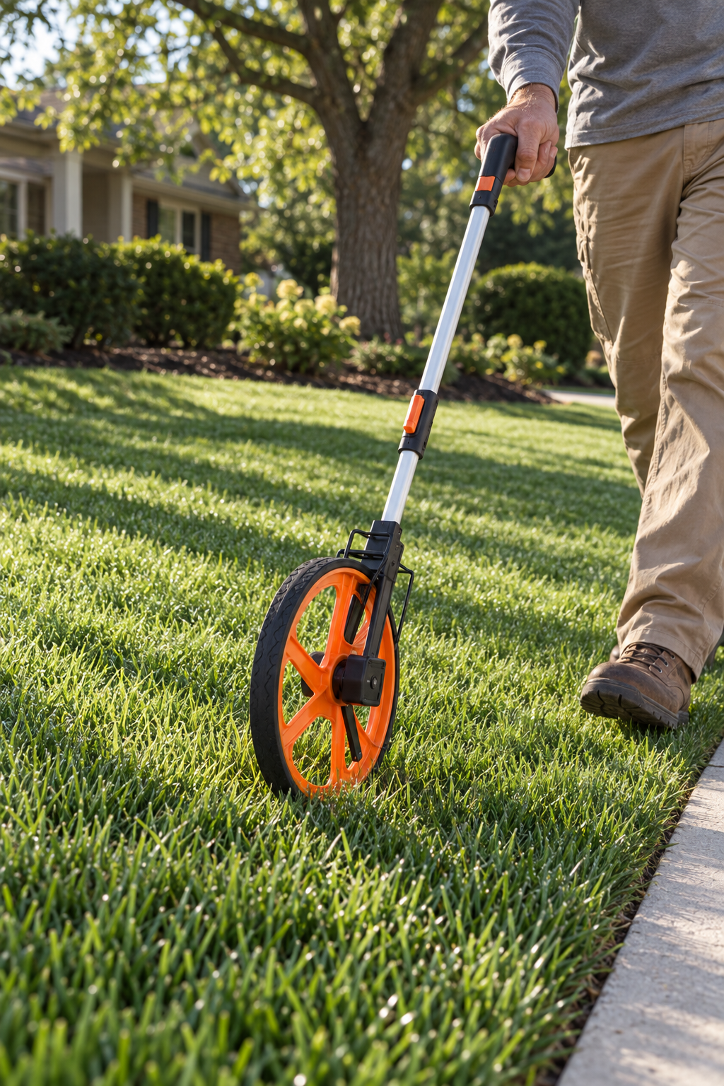 measuring a lawn for an estimate