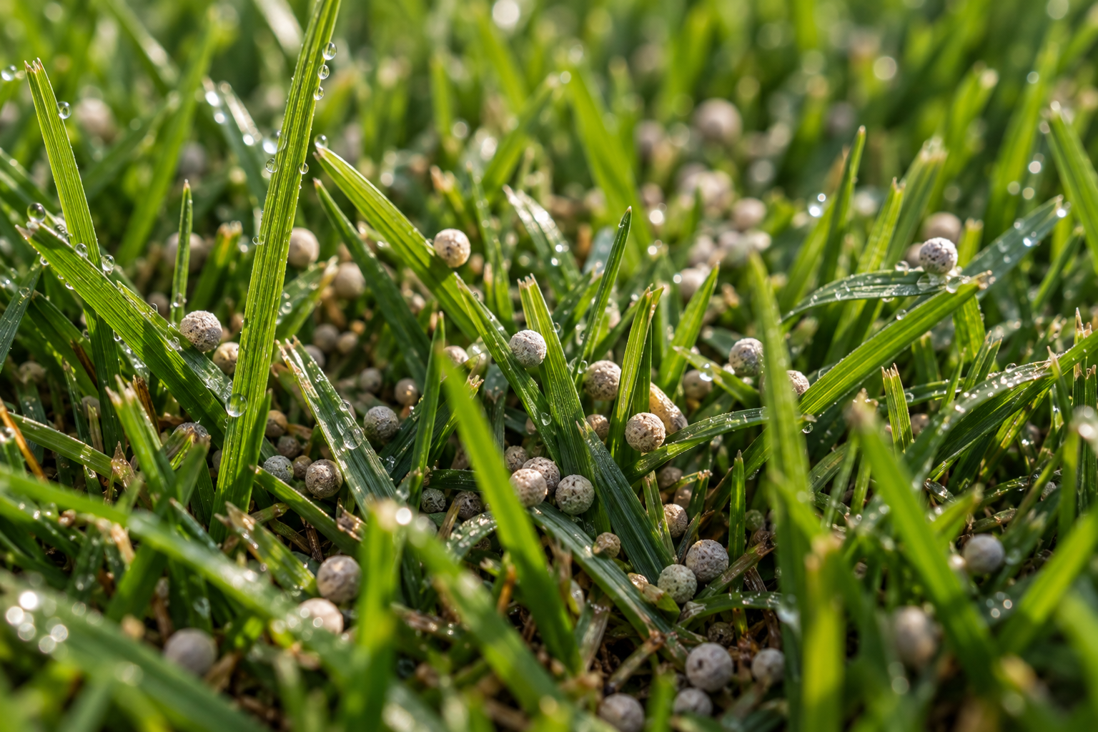 lawn fertilizing spreader on a Greensboro lawn
