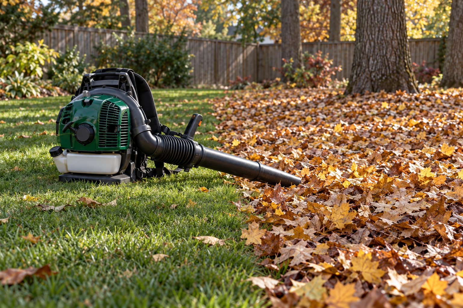 leaf removal on a Greensboro lawn