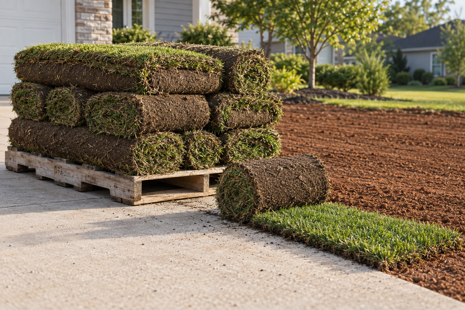 sod installation on a Greensboro yard