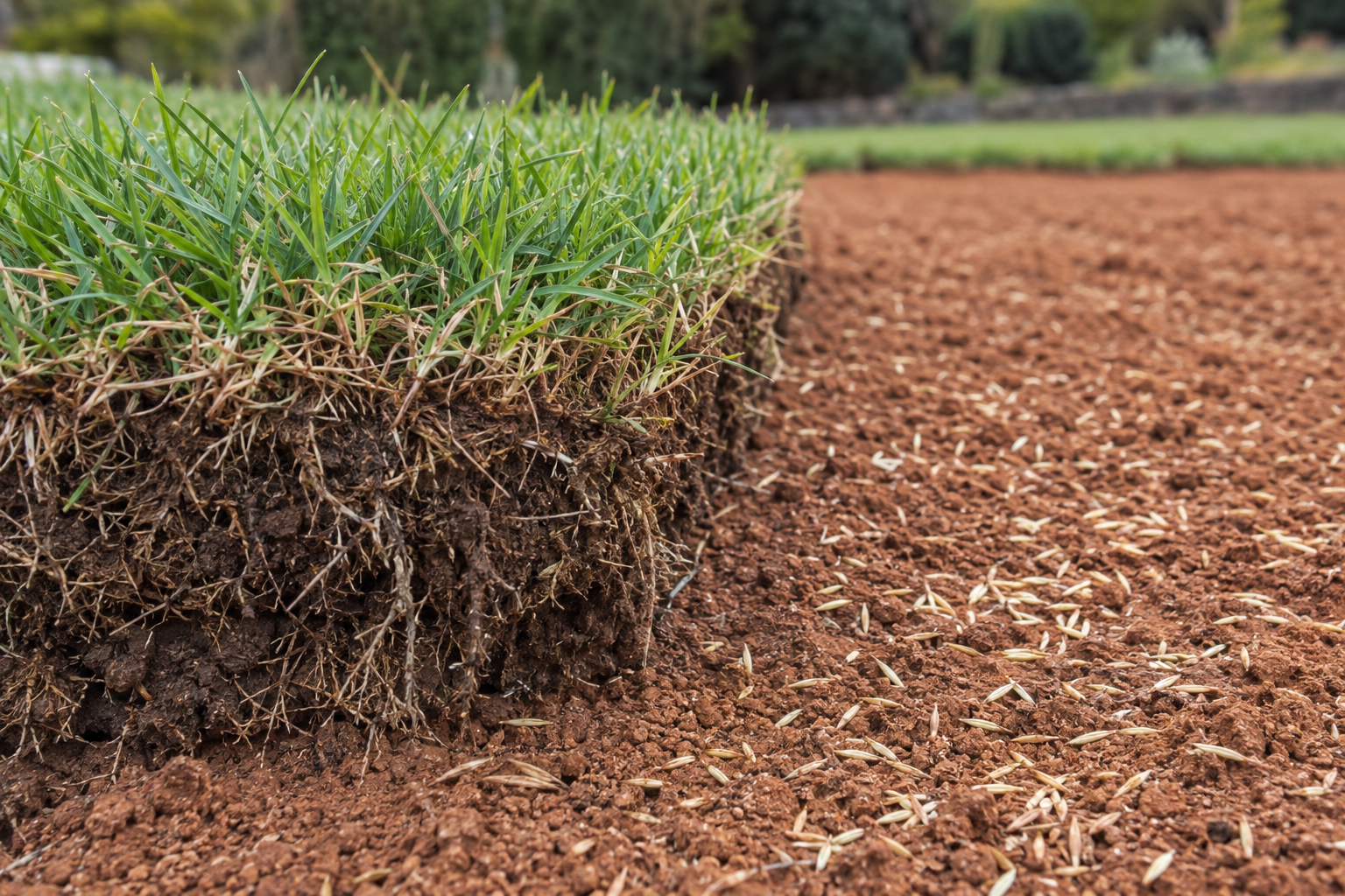 sod and grass seed side by side